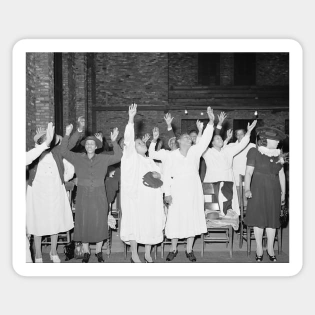 Praising the Lord, 1941. Vintage Photo Sticker by historyphoto